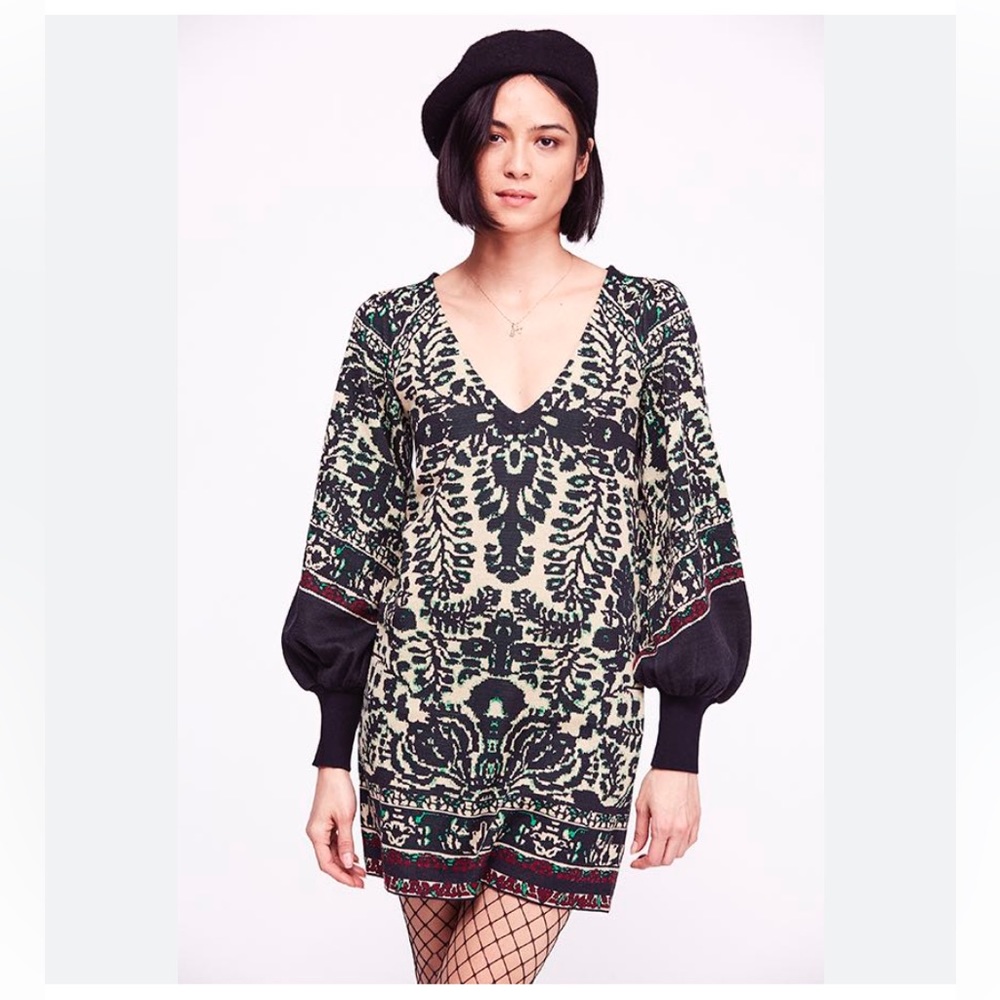 Free People Women's Music and Lyrics Sweater Mini Dress